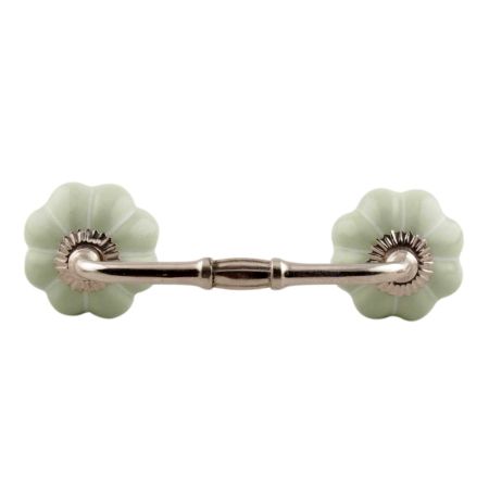 Light Green With White Line Melon Ceramic Bridge Handle